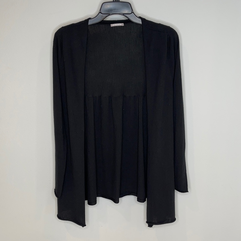 Hemisphere Black Wool Open Cardigan in Size 6